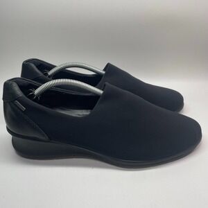 Ecco Felicia Loafers‎ Women's 40 US 9 Stretch Slip On Wedge Black Comfort Office